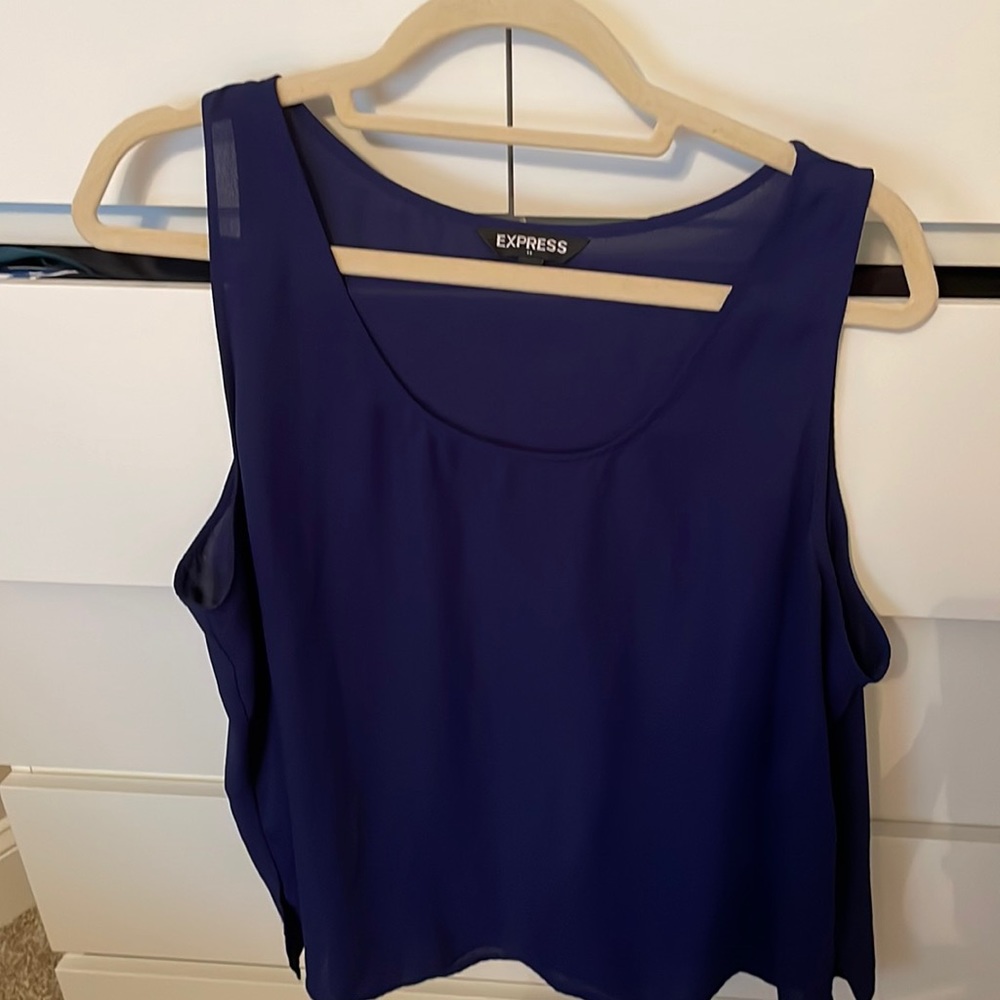 Loose Fitting Navy Tank Top - Express